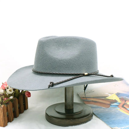 Fedora Men's Feather Wide-brimmed Hat Unisex Wool Felt Jazz Top Hat Autumn and Winter Ladies Hat Church Men's Hat Casual