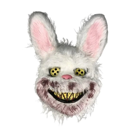 Evil Blood Bunny Plush Mask Halloween Scary Bear Bunny Mask Mardi Gras Halloween Party Role Play Dance Masquerade Mask