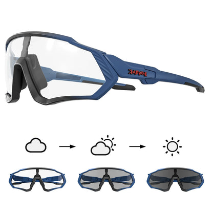 Kapvoe New Outdoor Photochromic Cycling Sunglasses Men Women Road Mountain Bike Bicycle Cycling Glasses Sport Running Eyewear
