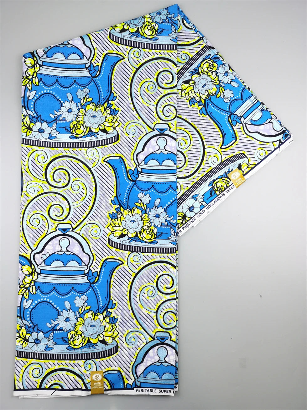 Newest Grand African Wax Glitter Glam Fabric 100% Cotton Ankara Batik Material Pagne Wax Gold Print Sewing Party Dress
