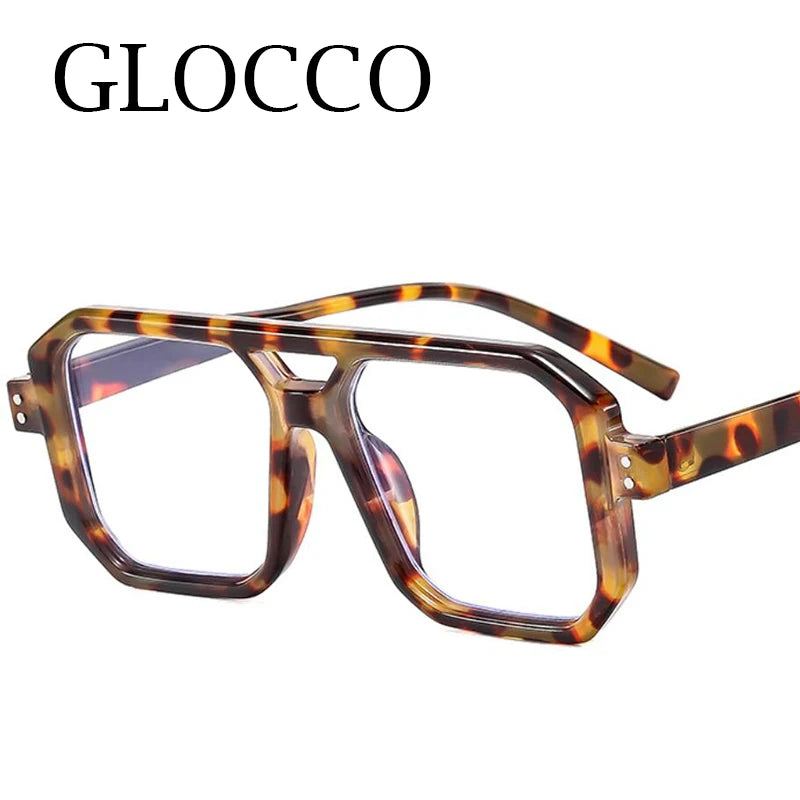 Brand Men Square Black grey Frame Reading Glasses Fashion Women Double Bridge Rice Nail Anti Blue Light Presbyopia Glasses +2 +5