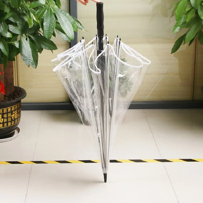 Eco-Friendly PVC Transparent Golf Umbrella,Wind-Resistant,Thick and Sturdy Long-Landled,Large-Sized Umbrella