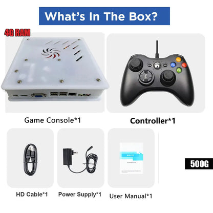 2026 New X8 Retro Game Console 500GB | 70,000+ Games | 60+ Emulators | 4K HD | Plug & Play | PS2 Wii PSP GC N64 Xbox Dual System