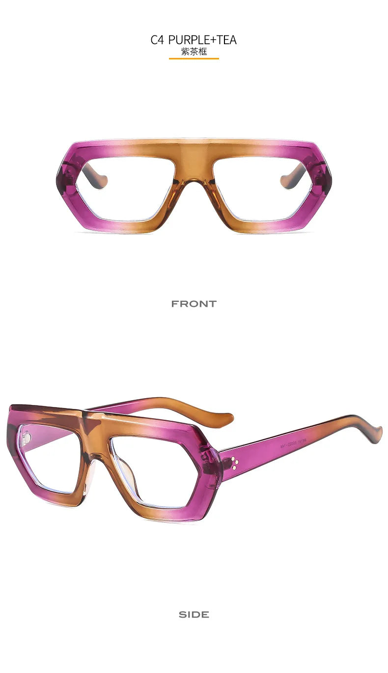 Womens Thick Frame Reading Glasses 2024 Anti Blue Light Fashion Designer Transparent Eyewear Finished Hyperopia Eyeglasses Hot