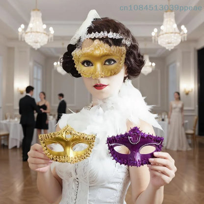 1 Pc Venetian Masquerade Mask Women Eye Mask Cosplay Prom Props Nightclub Face Mask Party Needs Accessory