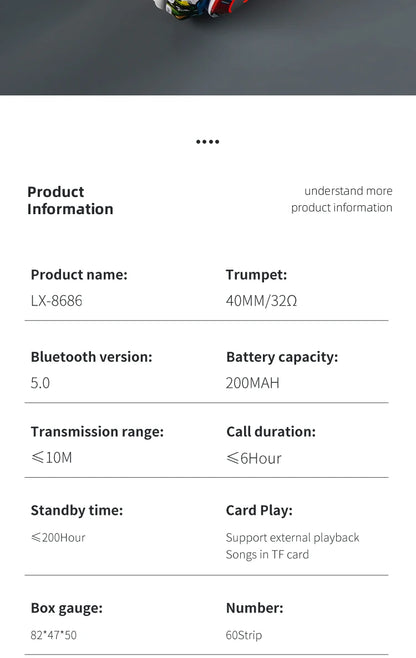 Wireless Headset Flash Light Kids Ear Headphones with Mic Bluetooth Headsets Stereo Music Game Headphone Girls Boys Gift