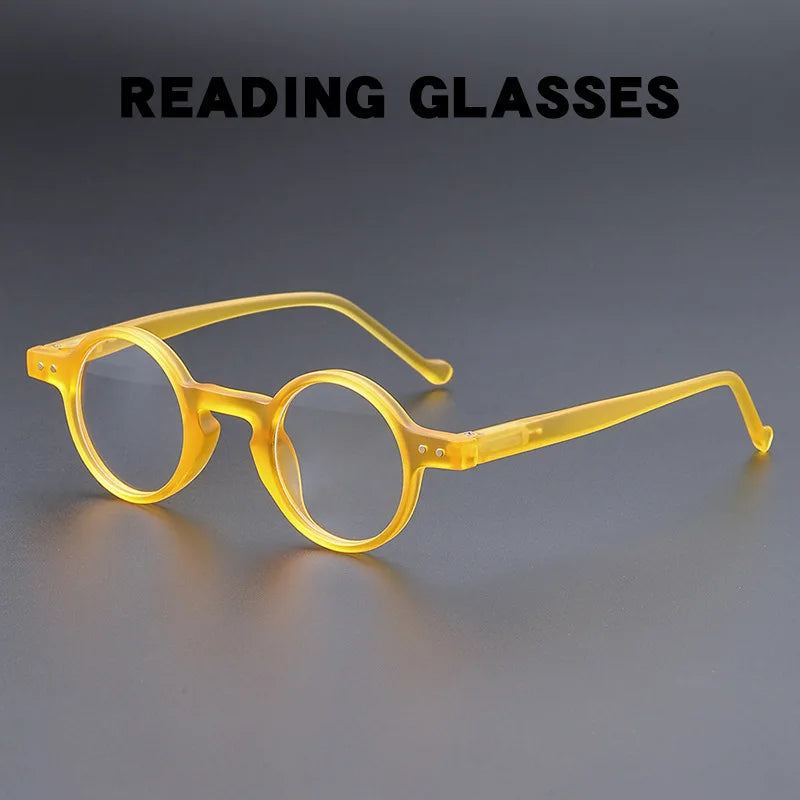 UVLAIK Fashion Reading Glasses Men Women Ultralight Small Round Spectacles Frame High Definition Presbyopic Eyeglasses