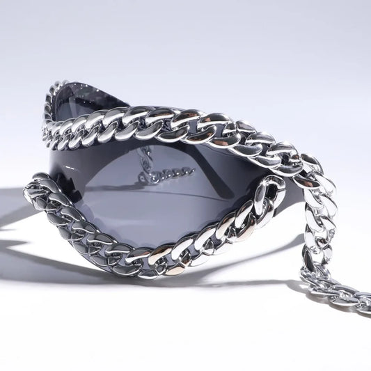 Luxury designer Trendy Metal Chain Frame Women Sunglasses 2000s All Matching Cool SunGlasses UV400 Lenses Eyewear Punk glasses