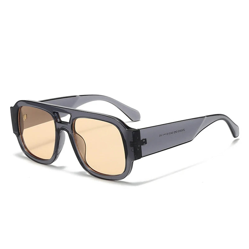 SHAUNA Fashion Double Bridges Square Women Sunglasses Retro Candy Color Leopard Men Sun Glasses Shades UV400