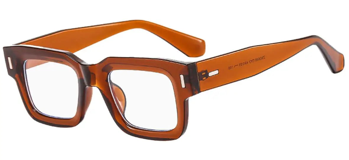 Retro Men Tea Color Square Reading Glasses Women Female Clear Resin Lens Big Eyeglasses Frame Presbyopic Glasses Oculos De Grau