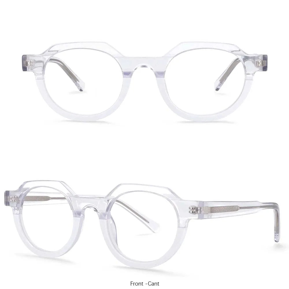 54139 Retro Acetate Optical Glasses Frames Men Women Two Color Splicing Fashion Eyeglasses