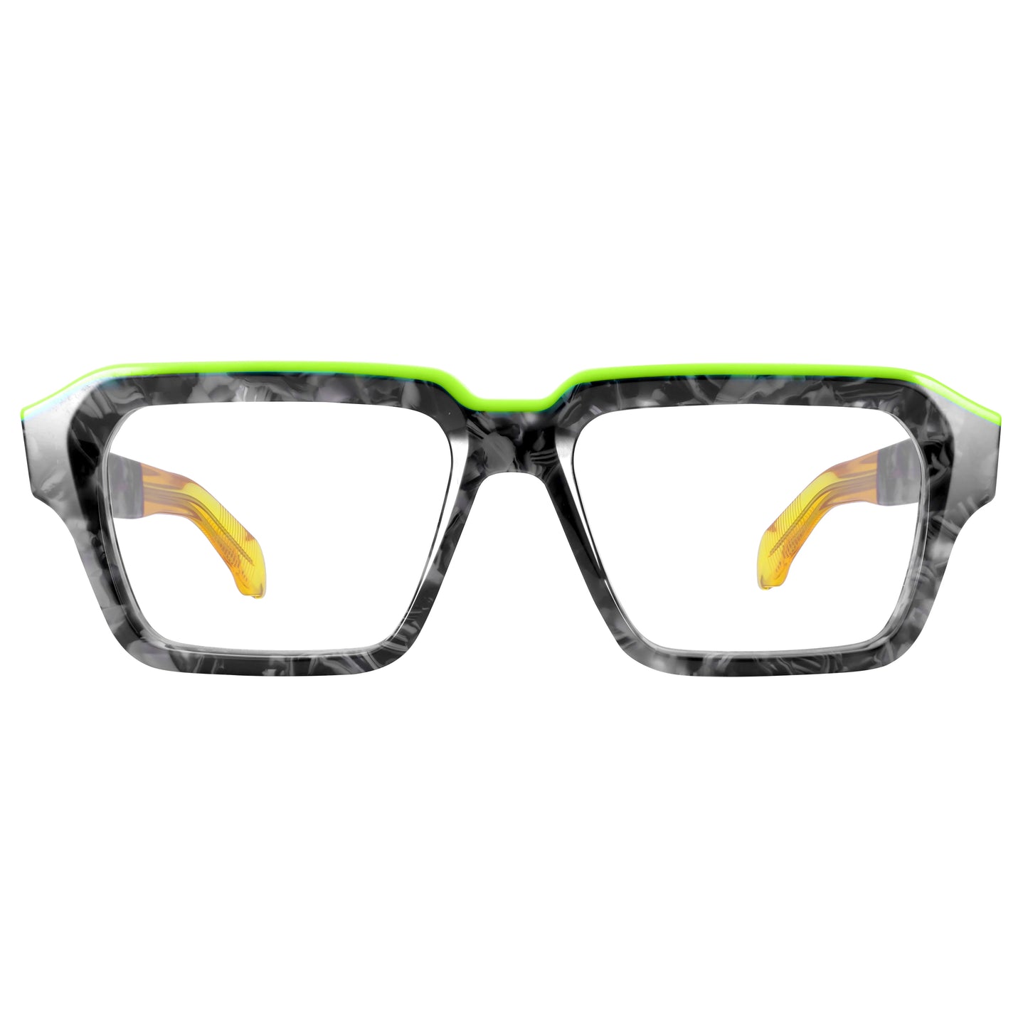 Luxury Acetate Eyeglass Frames Thick Wide Top Dual Tone Large Size Clear Lenses for Men and Women Prescription