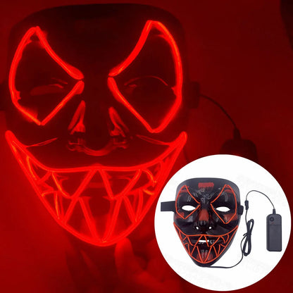 Halloween Mask Mixed Color Led Mask Party Masque Masquerade Masks Neon Maske Light Glow In The Dark Horror Mask Glowing Masker