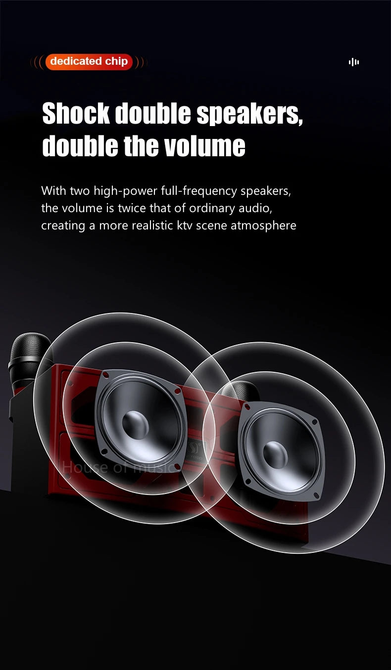 120W High Power Wireless Portable Microphone Bluetooth Speaker Sound Family Party Karaoke Subwoofer Boombox caixa de som Ys-201