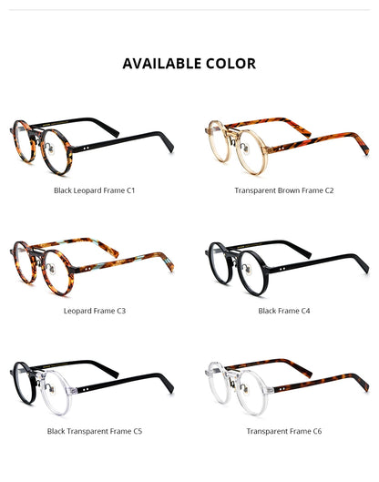 FONEX HEPIDEM Acetate Eyeglasses Frame Men 2025 New Small Round Brand Design Glasses Women Retro Vintage Eyewear Spectacles 9341