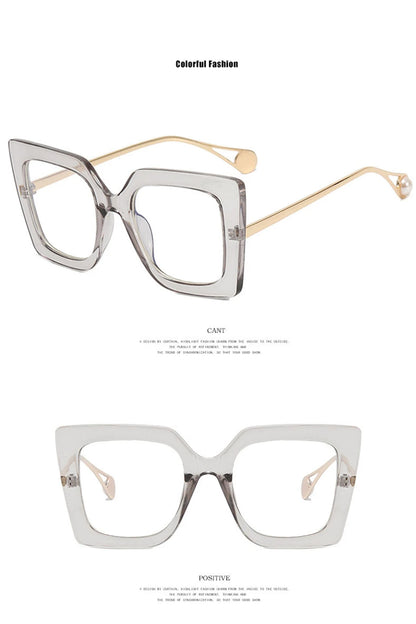 Vintage Transparent Square Glasses Frame Women Men Clear Glasses Optical Eyeglasses Frame Lens Spectacle Frame Unisex Anti Blue