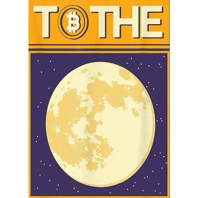 Crypto Astronaut Surfing Bitcoin Stock Market Poster Print  Funny Space Meme Wall Art Canvas Painting for Home Living Room Decor