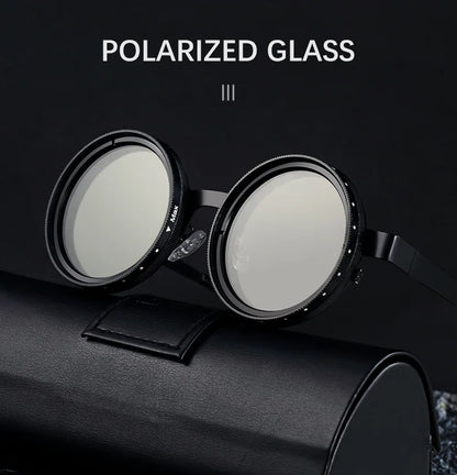 ND2-400 9 Level Adjustable Dimming Polarized Sunglasses Men Women Fishing Punk Round Glasses Driving Eyeglasses ND Filter