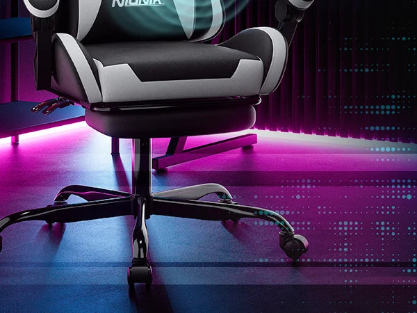 Gaming chair with Massage Ergonomic Desk chair Footrest Headrest Rotary chair for office and Gamers