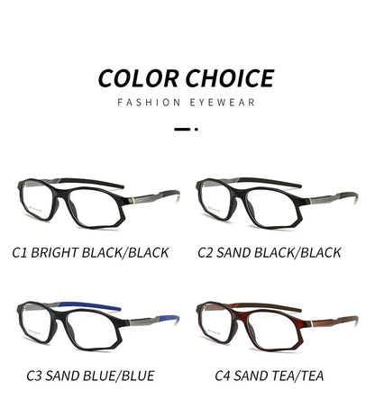 YIMARUILI New Fashion Sports Glasses Men and Women TR90 Spring Leg Design Big Face Optical Prescription Eyeglasses frame 5853