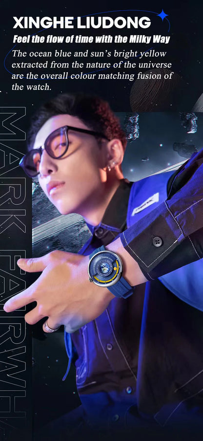 Mark Fairwhale 5700 Unique Men's Quartz Watch Creative Fashion Waterproof Planet Pointer Cool Silicone Men's Luxury Watch reloj