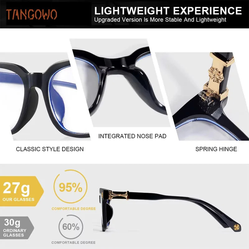 TANGOWO Bulb Light Glasses Man Style Men Sunglasses Women Graduated Lenses to Read Women's Eyepieces for Reading Glass Glasses-3