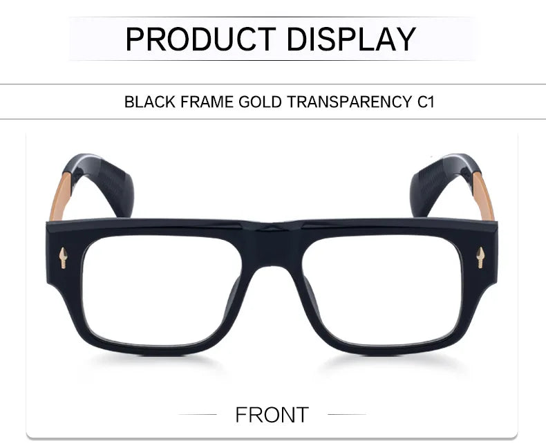 Fashion Oversized Square Reading Glasses Men Blue Light Blocking  Metal FrameGlasses Trendy Optical Presbyopia Eyeglasses0to+6.0