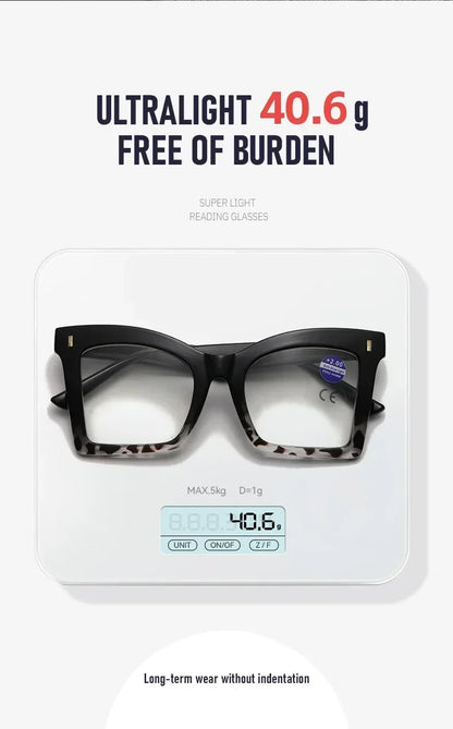 2025 New Style Reading Glasses for Women Fashion Men Oversized Square Prescription Glasses Large Frame Anti-blue Presbyopia