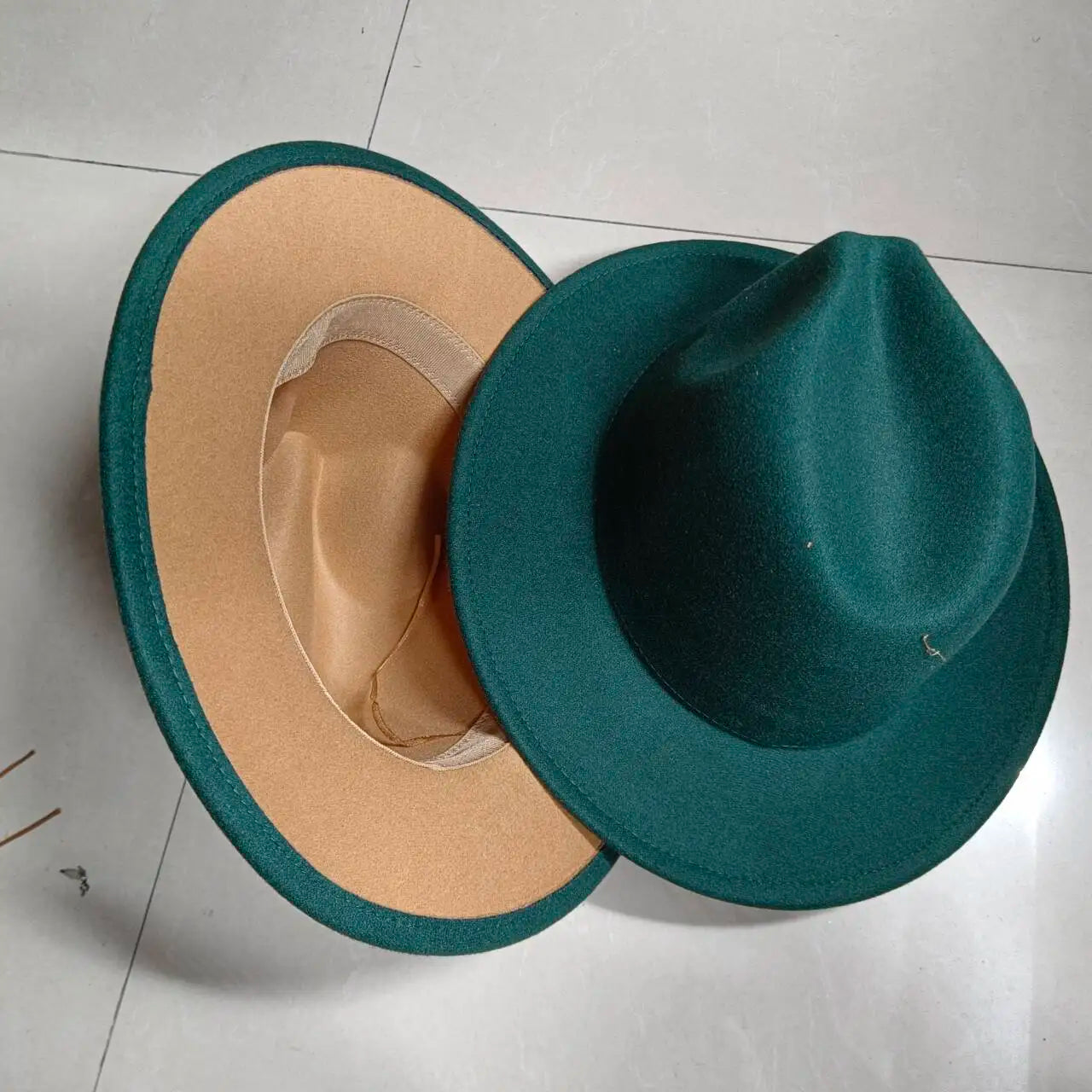 Sombreros Fedora Hat Dual Color Classic Jazz Hat Soft Fedora Hat Classic Men's and Women's Blue Jazz sombreros