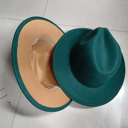 Sombreros Fedora Hat Dual Color Classic Jazz Hat Soft Fedora Hat Classic Men's and Women's Blue Jazz sombreros