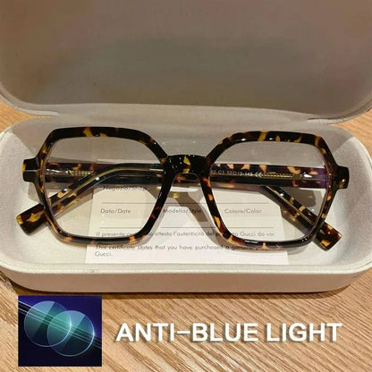 EYORA Fashion Polygon Prescription Reading Glasses Women Myopia Eyewear Hyperopia Anti Blue Light Progressive Optical Eyeglasses