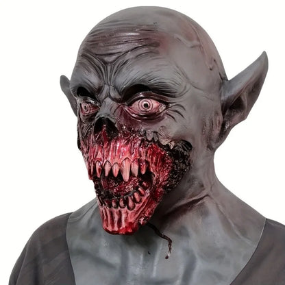 Vampire Mask Horror Bloody Hungry Natural Latex Realistic Demon Zombie Full Neck Headgear Accessories Halloween Cosplay
