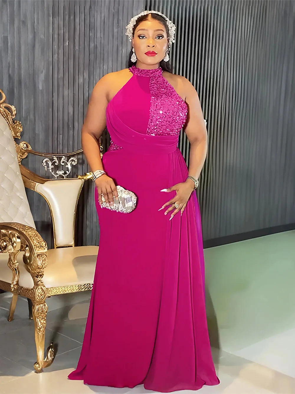 2025 Elegant African Dresses for Women Africa Clothing Plus Size Wedding Party Dress Dashiki Ankara Office Lady Outfit Robe