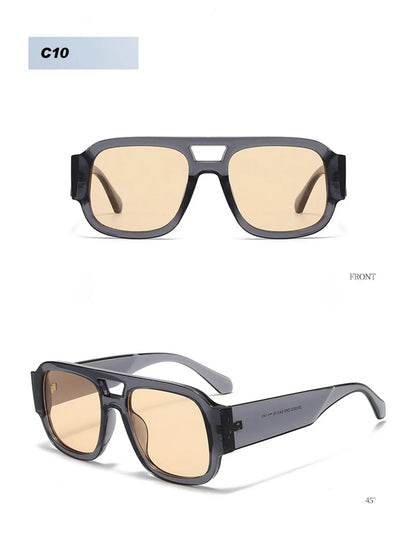 SHAUNA Fashion Double Bridges Square Women Sunglasses Retro Candy Color Leopard Men Sun Glasses Shades UV400