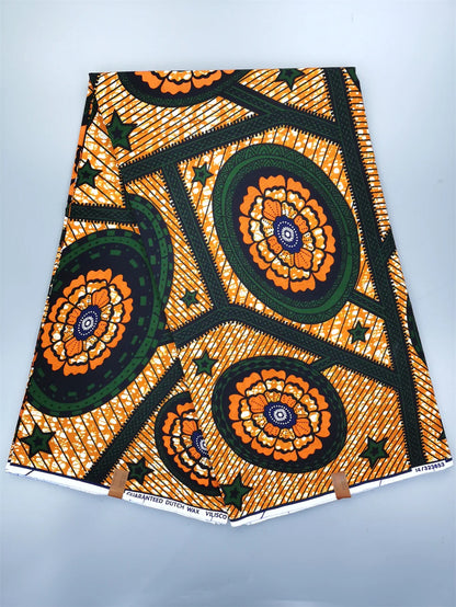 Dutch Hollandais Printed Fabric for African Classical Dress Veritable Real Wax Guaranteed 100% Cotton 6 Yards
