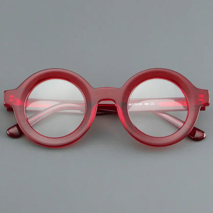 Vintage Round Glasses Frame Luxury New Fashion Trend Solid Thick Acetate Frame High-end Fake Glasses Women Men Original Quality