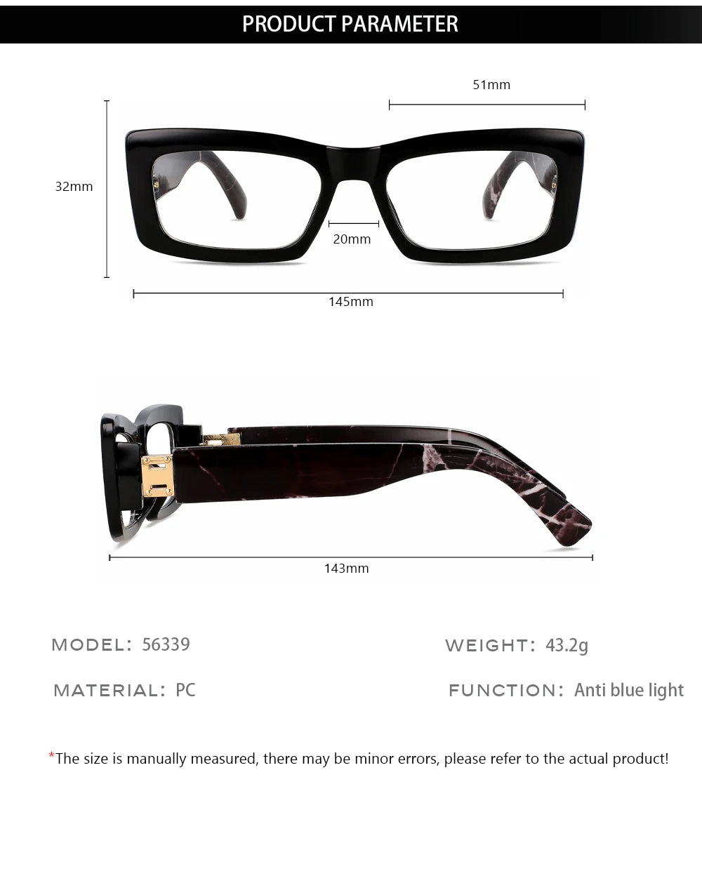 R56339 Women's Square Cat Eye Reading Eyes +1.00 +1.50 +2.00 Modern Small Frame Retro Presbyopia Glasses