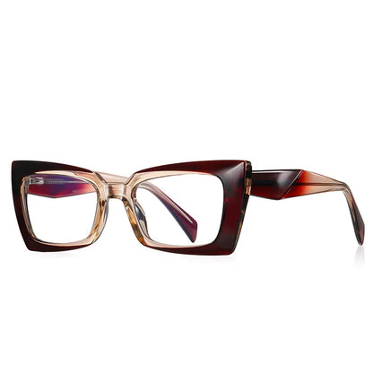 56875 Fashion Rectangle Anti-Blue Spectacle Frame Anti-Fatigue Computer Eyewear Frame for Women Gradient Eyeglasses