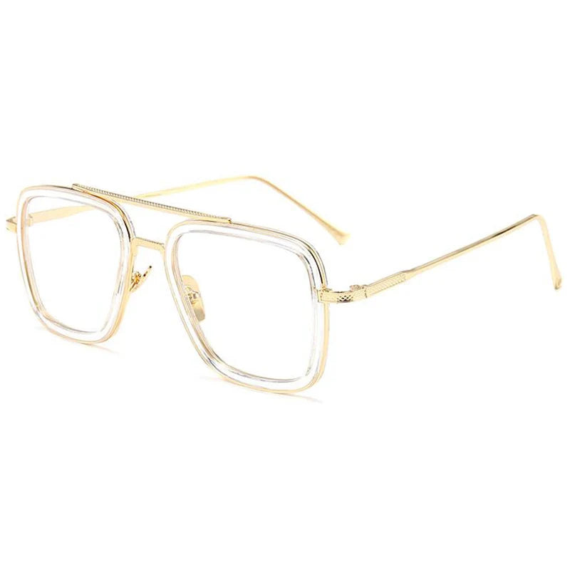 Tony Stark Glasses Men Women Magnifier Reading Eyewear Steampunk Blue Light Blocking Square Eyeglasses Plus Diopter +0.5 +6