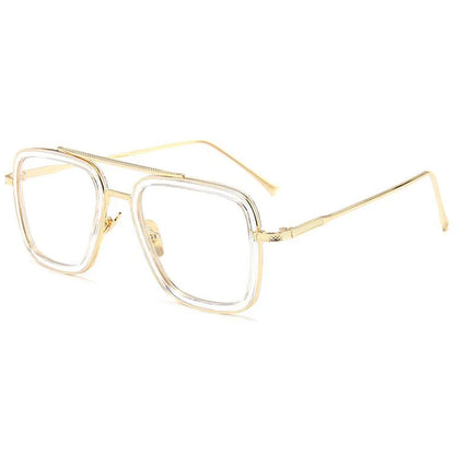Tony Stark Glasses Men Women Magnifier Reading Eyewear Steampunk Blue Light Blocking Square Eyeglasses Plus Diopter +0.5 +6