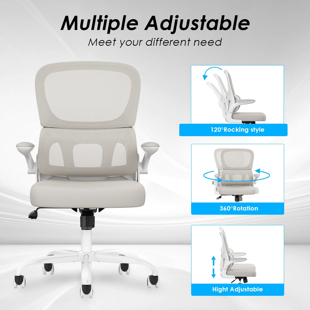 Office Chair, Mesh Ergonomic Office Chair with Lumbar Support, Comfy Computer Desk Chair