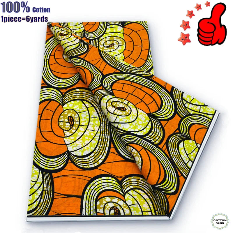 Guaranteed Veritable African Real Wax Prints Fabric Ghana Style Ankara Wax Tissu Pagne 100%Cotton Soft Design Nigeria Wax Fabric