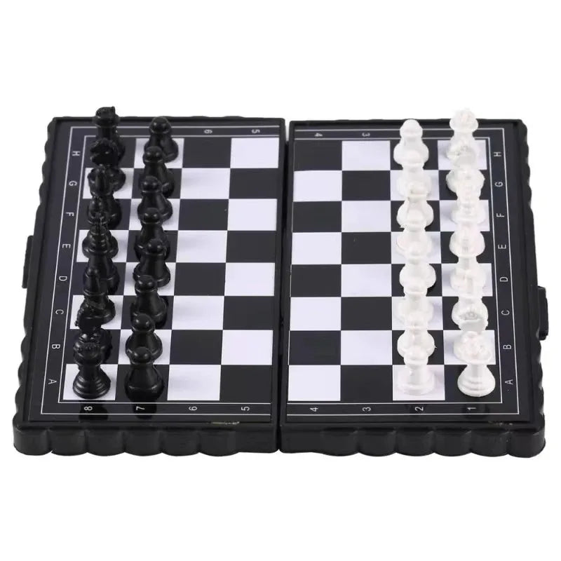 Mini Magnetic Chess Set for Kids - Portable Folding Plastic Chessboard Outdoor Friendly Travel Board Game