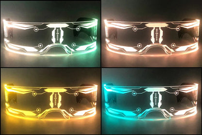Acrylic LED Luminous Glasses Glow Party Glasses Neon Light Up Visor Eyeglasses DJ Bar Party Eyewear For Halloween Christmas