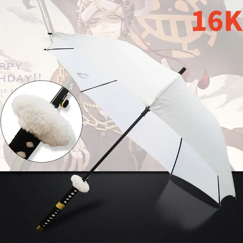 Anime Zoro Katana Umbrella Sword Long Hand Black Parasol Roronoa Zoro Knife Real Size Japanese Katana Sabre Umbrella Raincoa