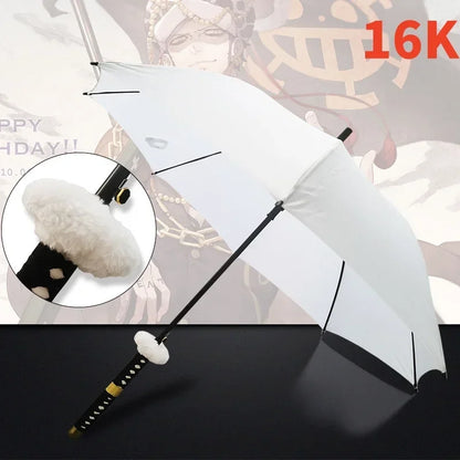 Anime Zoro Katana Umbrella Sword Long Hand Black Parasol Roronoa Zoro Knife Real Size Japanese Katana Sabre Umbrella Raincoa