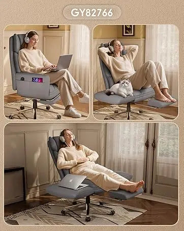 Ergonomic Office Chair, High Back Home Desk Chair with Headrest, Flip-Up Arms, 90-120° Tilt Lock and Wide Cushion