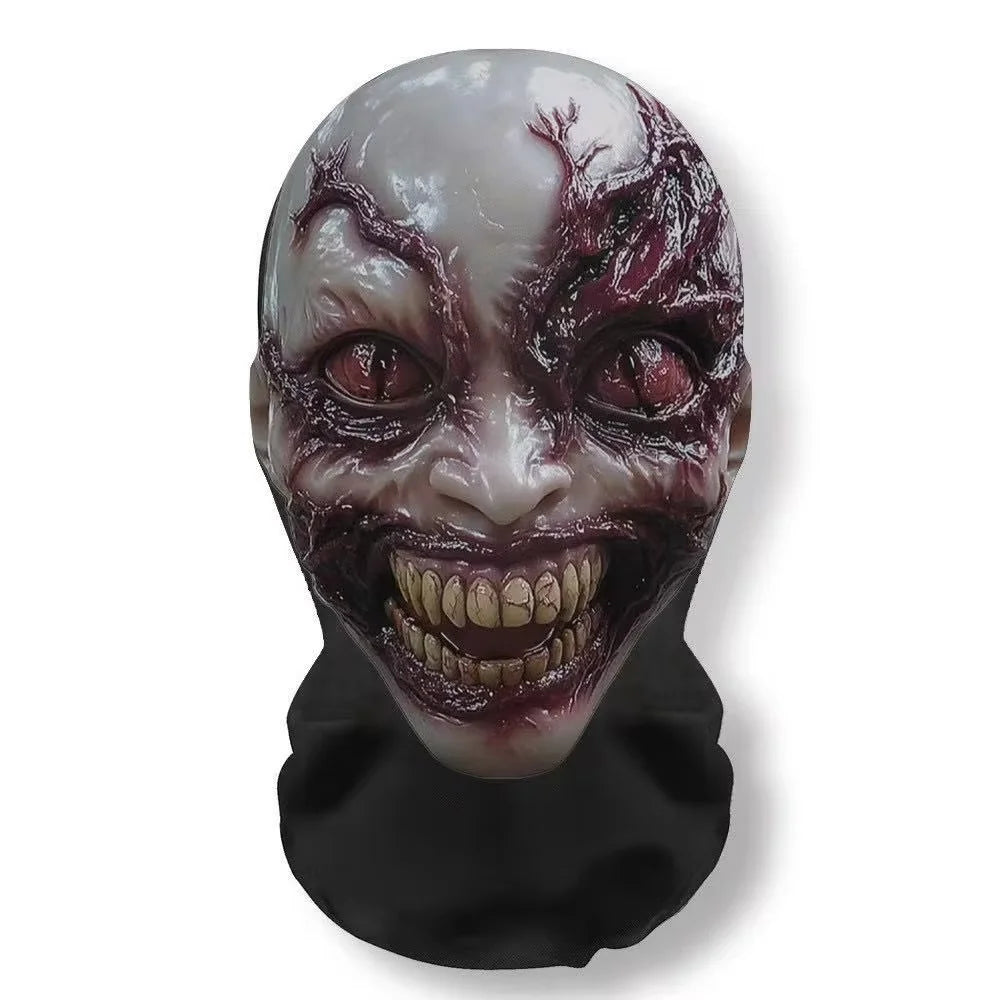 Halloween Mask Cosplay Props Full Face Elastic Mesh Breathable Skull Headcovers Horror Party Halloween Ghost Face