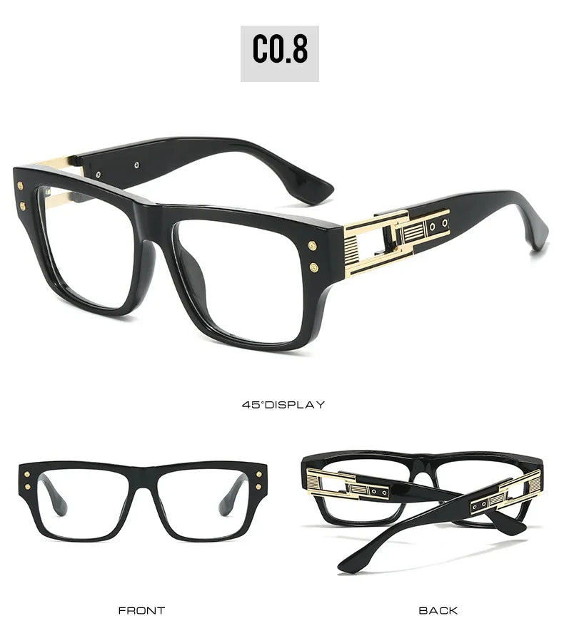 Retro Square Big Size Anti Blue Light Reading Glasses Men Prescription Optical Lenses Eyewear Brand Design Eyeglass Frame