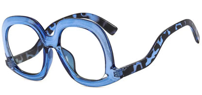 Fashion Unique Oval Blue Light Blocking Glasses Frame Women Large Colorful Gradient Eyeglasses Luxury Designer Reading Glasses